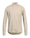 Deperlu Man Shirt Sand Size L Cotton In Beige