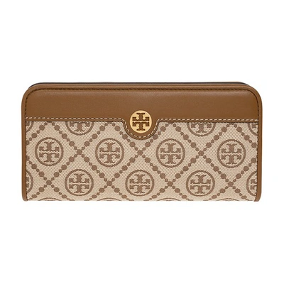 Tory Burch Patterned Wallet In Brown