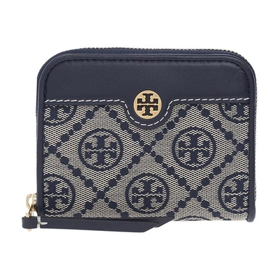 Tory Burch Monogrammed Coin Purse In Blue
