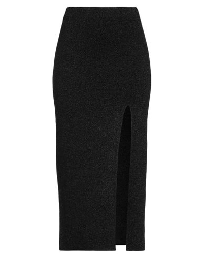 Circus Hotel Woman Midi Skirt Black Size 6 Viscose, Polyamide, Polyester