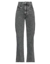 Isabel Marant Woman Denim Pants Lead Size 2 Cotton In Grey