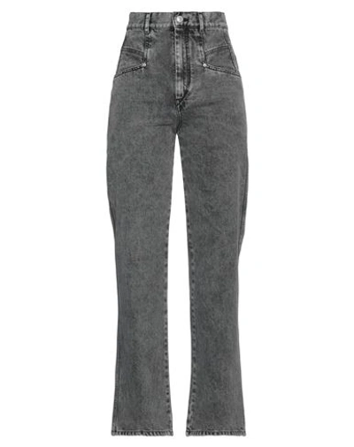Isabel Marant Woman Denim Pants Lead Size 2 Cotton In Grey