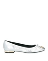 MULBERRY MULBERRY WOMAN BALLET FLATS SILVER SIZE 7 SOFT LEATHER