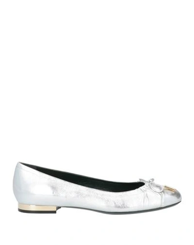 Mulberry Woman Ballet Flats Silver Size 7 Soft Leather