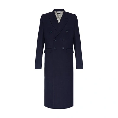 Vtmnts Double-breasted Coat In Navy