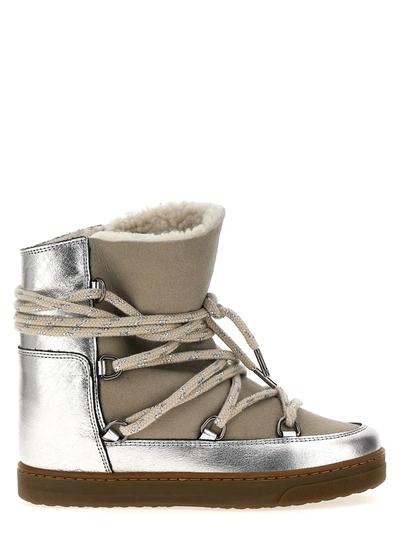 ISABEL MARANT NOWLES BOOTS, ANKLE BOOTS SILVER