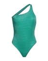 Oseree Oséree Woman One-piece Swimsuit Emerald Green Size L Polyamide, Metallic Fiber