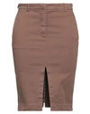N°21 Woman Midi Skirt Light Brown Size 8 Cotton, Elastane In Beige