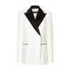 Dolce & Gabbana White Double-breasted Jacket With Peak Revers In Viscose Blend Woman In Natural_white