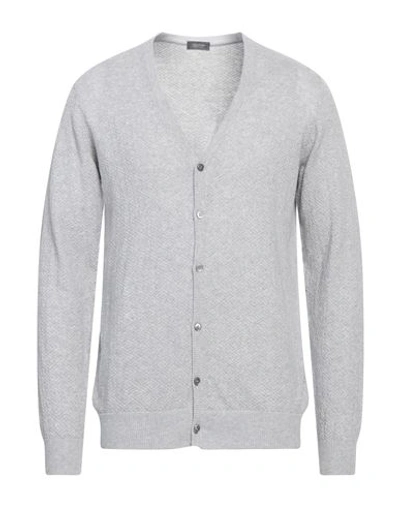 Rossopuro Man Cardigan Light Grey Size 5 Cotton