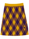 BURBERRY YELLOW ARGYLE WOOL MINI SKIRT