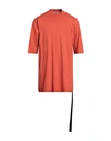 Rick Owens Drkshdw Drkshdw By Rick Owens Man T-shirt Rust Size Xs Cotton In Red