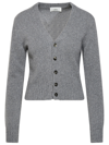 AMI ALEXANDRE MATTIUSSI GREY CASHMERE CARDIGAN