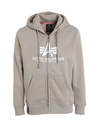 Alpha Industries Man Sweatshirt Khaki Size L Cotton, Polyester In Beige