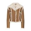 Dolce & Gabbana Short Shearling Jacket In Beige