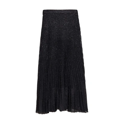 Proenza Schouler Re-edition Metallic Pleated Maxi Skirt In Black