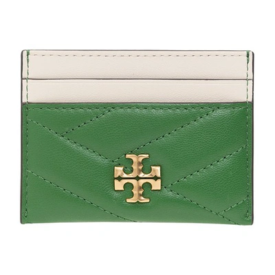 Tory Burch Leather Card Holder With Logo In 302