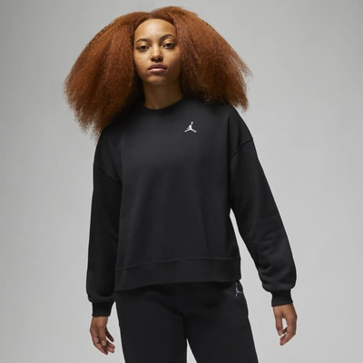 Jordan Brooklyn Fleece Crewneck Sweatshirt In Black/white
