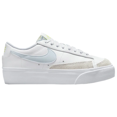 Nike Womens  Blazer Low Platform In Lt Lemon Twist/blue Tint/white