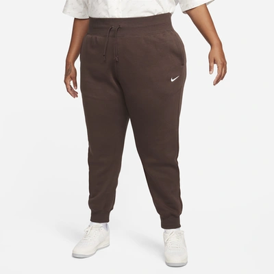 Nike Womens  Nsw Style Fleece High Rise Pant Std Plus In Baroque Brown/sail