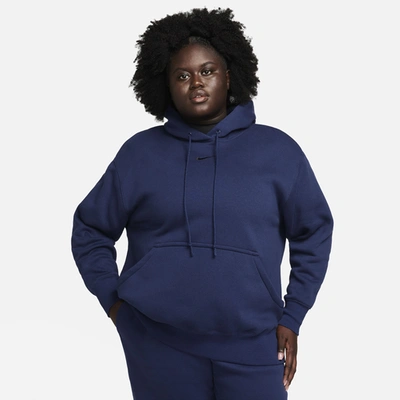 Nike Womens  Plus Size Style Fleece Pullover Hoodie In Midnight Navy/black