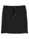 Courrèges Logo-patch Drawstring-waist Miniskirt In Black