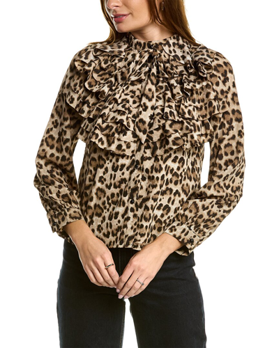 Gracia Leopard Top In Brown