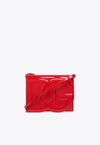 DOLCE & GABBANA 3D-EFFECT LOGO PATENT-LEATHER CROSSBODY BAG