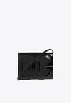 DOLCE & GABBANA 3D-EFFECT LOGO PATENT-LEATHER CROSSBODY BAG