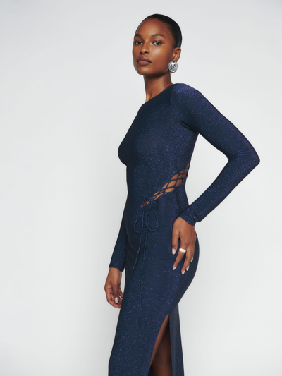 open-knit bell-sleeve sweater dress Ribbed Knit Turtleneck Bell Sleeve Dress main image 1
