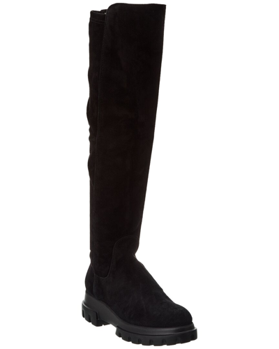 Agl Attilio Giusti Leombruni Agl Woman Knee Boots Black Size 10 Soft Leather, Textile Fibers