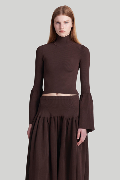 Altuzarra Dana Flared-cuffs Top In Tobacco