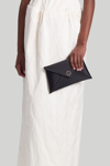 Altuzarra Medallion Envelope Leather Clutch Bag In Black