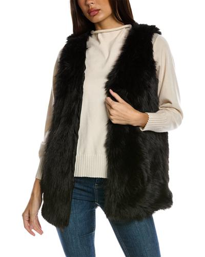 Surell Accessories Shaggy Vest In Black