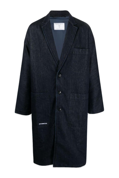 Société Anonyme Boite Wide Bell Sleeved Coat In Blue