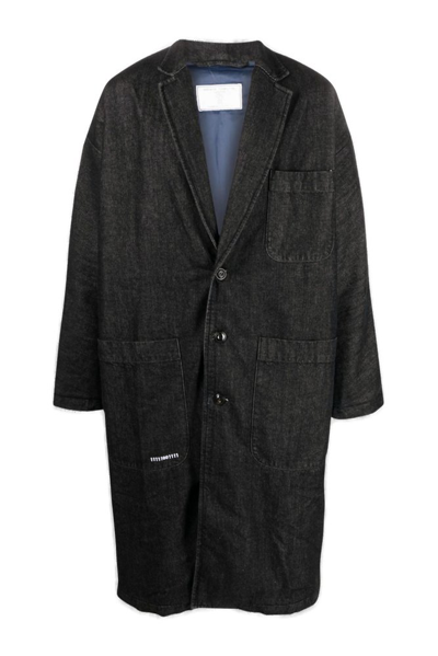 Société Anonyme Single-breasted Denim Coat In Black