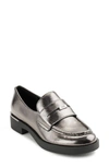 Dkny Women's Ivette Slip-on Penny Loafer Flats In Dark Gunmetal