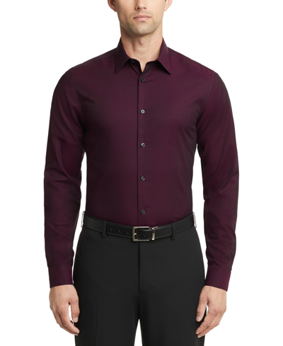Calvin Klein Men's Steel Regular Fit Stain Shield Performance Dress Shirt In Purple