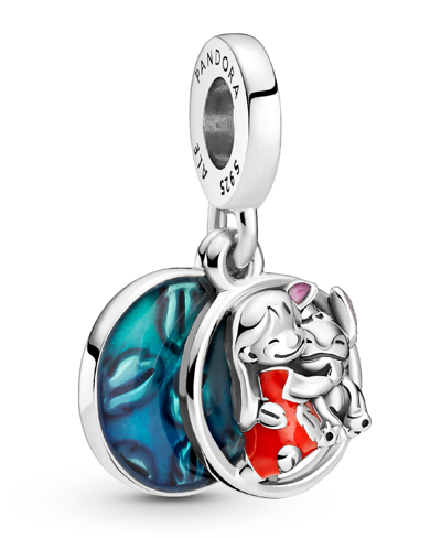 Pandora Sterling Silver Disney Lilo Stitch Family Dangle Charm In Multicolor