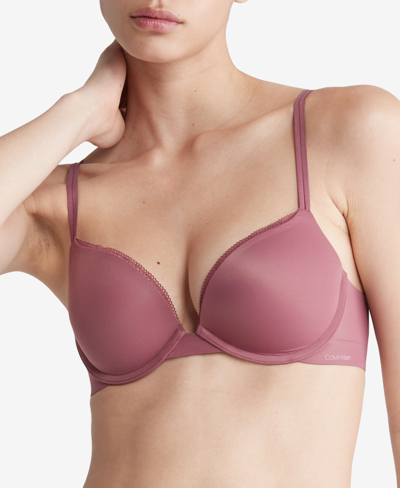 Calvin Klein Women's Liquid Touch Push-up Plunge Bra Qf4083 In Crushed Berry