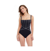 Profile By Gottex Line Up Square-neck One-piece Swimsuit (d-cup) In Black White
