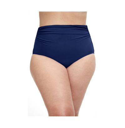 Profile By Gottex Tutti Frutti Full Figure High Waist Bottom In Navy
