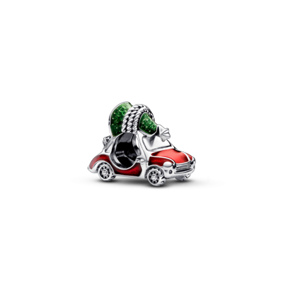 Pandora Sterling Silver Festive Car Christmas Tree Charm In Multicolor