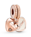 Pandora Cubic Zirconia You're Always In My Heart Split Dangle Charm In Rose Gold