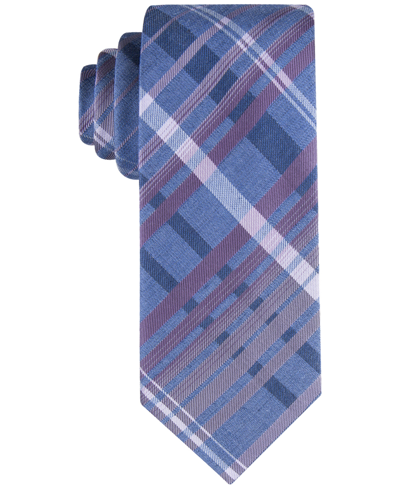 Calvin Klein Men's Large Ombre Grid Tie In Blue