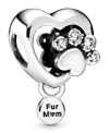 PANDORA CUBIC ZIRCONIA SPARKLING PAW PRINT HEART CHARM