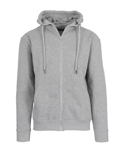 Blue Ice Men's Fleece-lined Full-zip Hoodie In Heather Gray