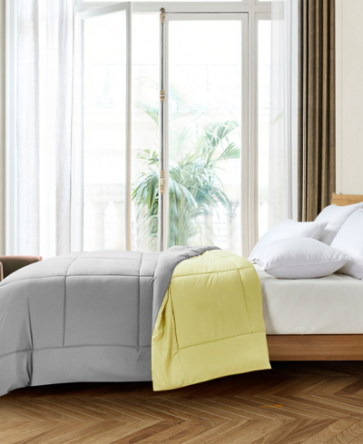 Royal Luxe Reversible Down Alternative Comforter, Twin, Created For Macy's In Yellow,grey