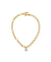 Classicharms Gold Double Layered Solitaire Zirconia Pendant Necklace In Gold