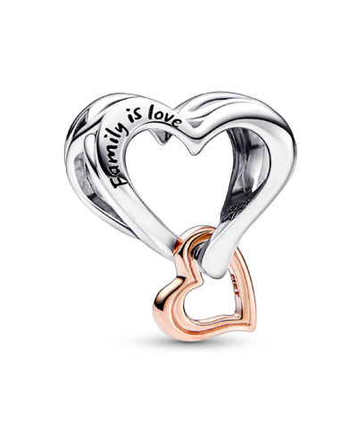Pandora Sterling Silver Two-tone Openwork Infinity Heart Charm In Silver,rose-gold